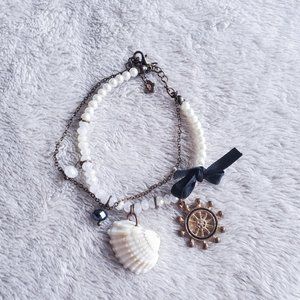 sea ocean-themed mini pearls chain bracelet anklet